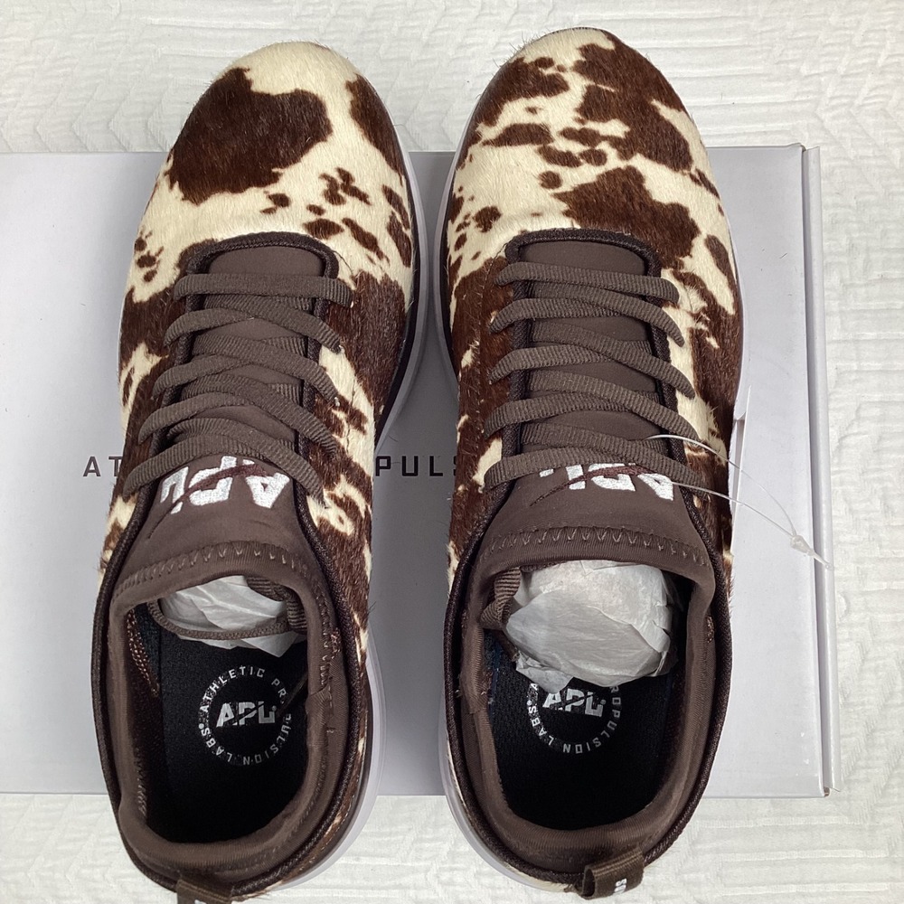 APL Athletic Propulsion Labs Women's Iconic Phantom Cow Print Sneakers Size 7.5 - Picture 5 of 7